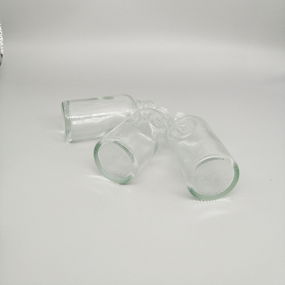 30ml clear glass dropper bottle essential oil empty bottle container with metal anodized aluminum lid