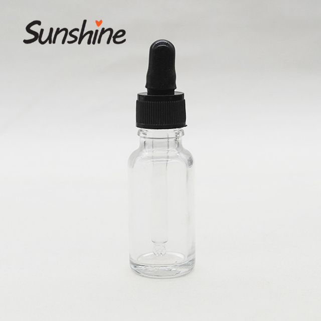30ml clear glass dropper bottle with childproof