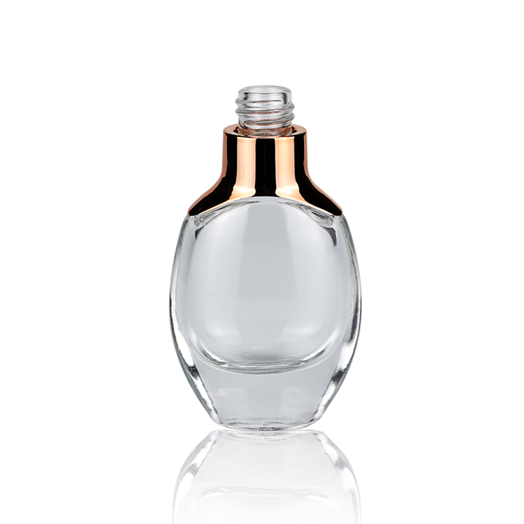 30ml clear glass dropper bottle with gold plating with white rubber