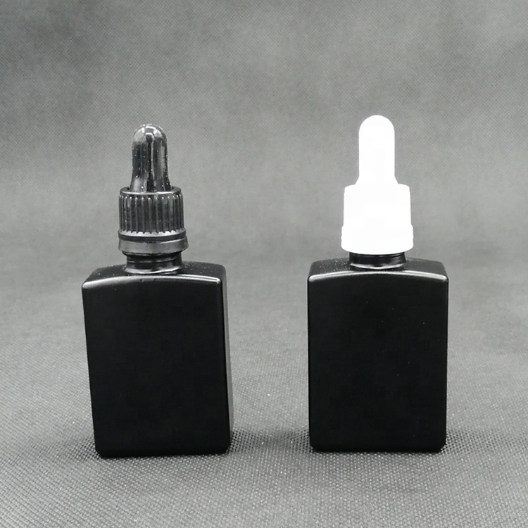 30ml clear glass square essential oil dropper bottle