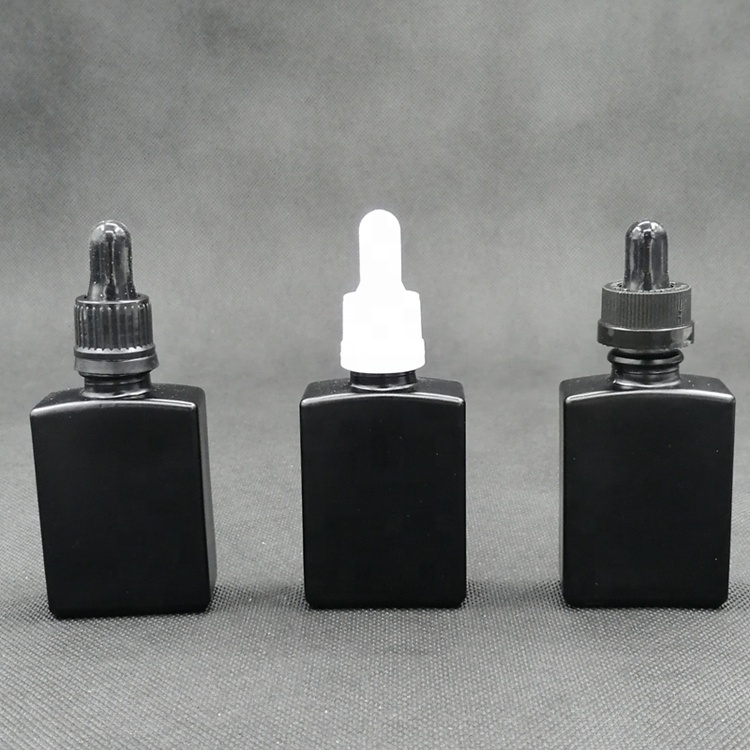 30ml clear glass square essential oil dropper bottle