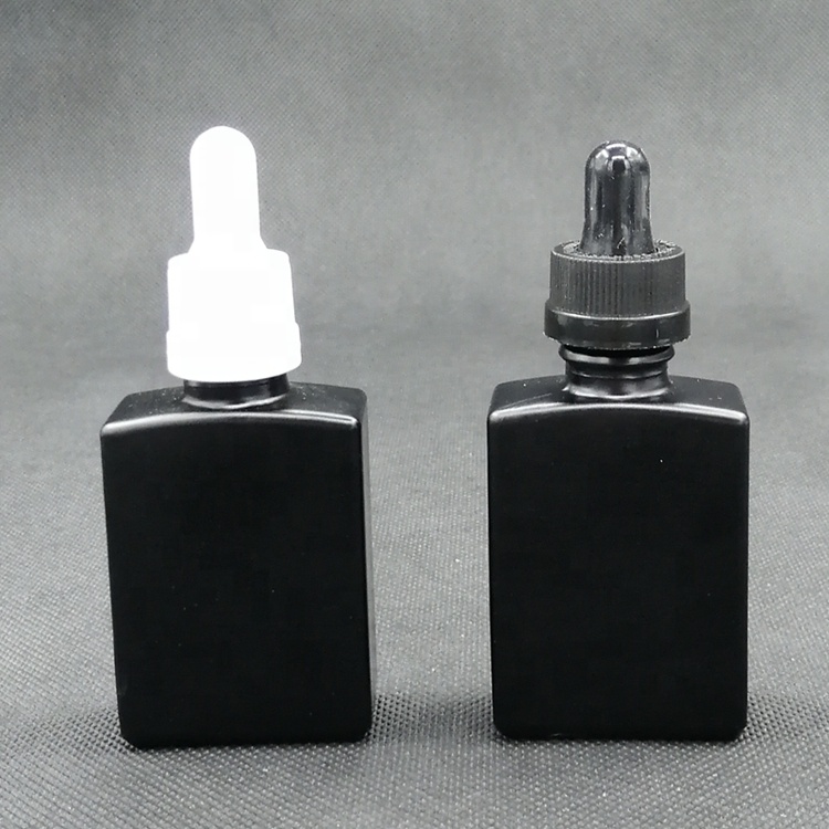30ml clear glass square essential oil dropper bottle