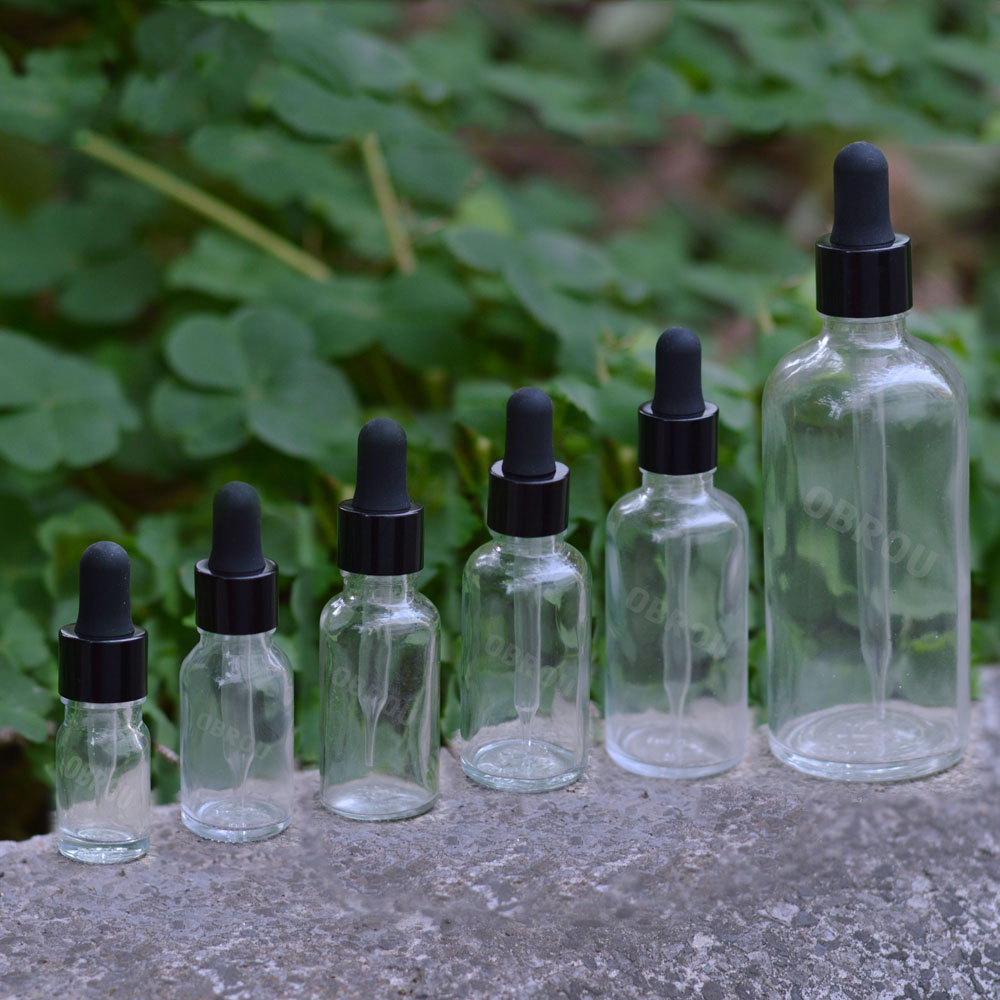 30ml clear green amber matte black e liquid essential oil glass dropper bottle with gold dropper cap