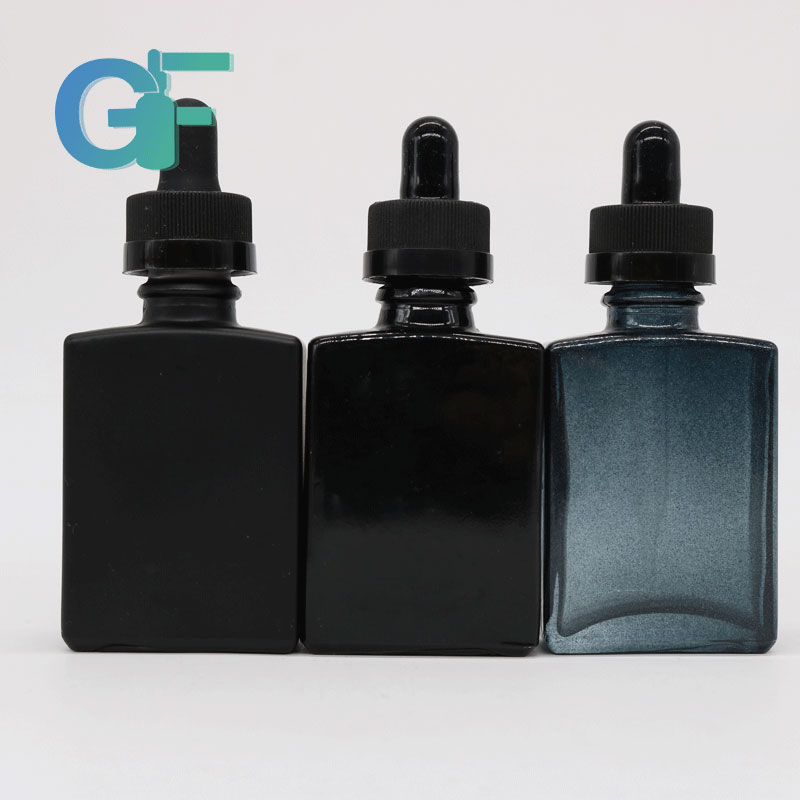 30ml clear rectangle glass dropper bottle