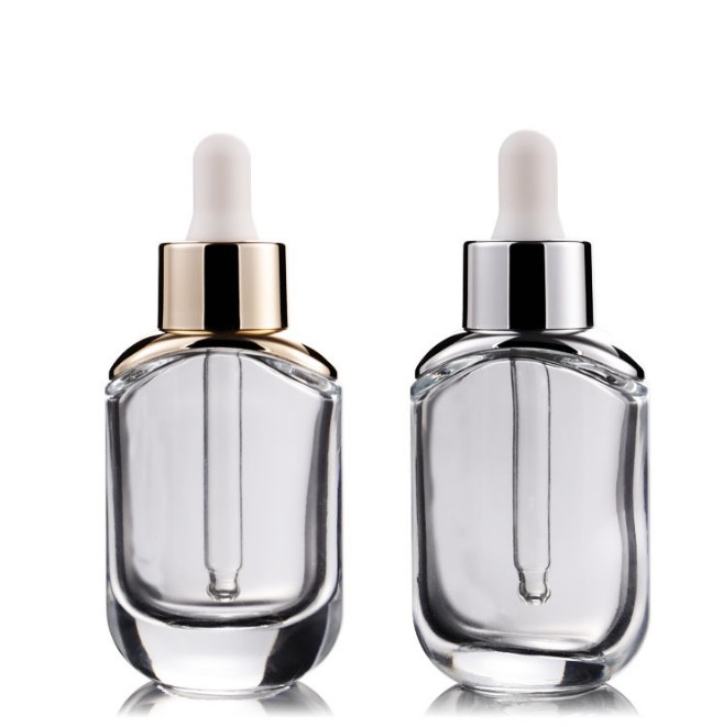 30ml clear rose gold shoulder glass dropper bottle for cosmetic liquid essential oil