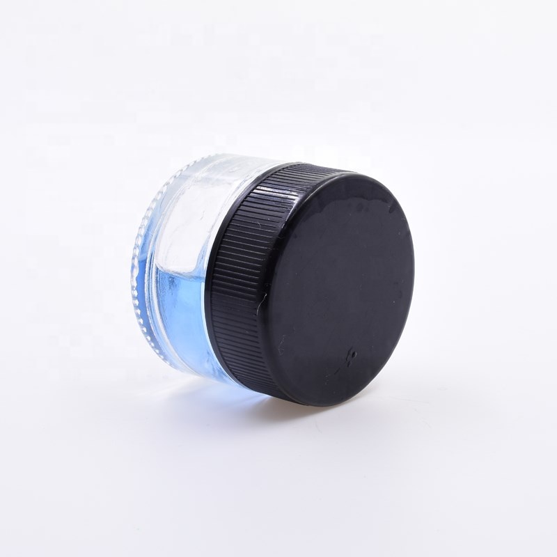 30ml clear round jar flower packaging kush hemp glass packaging candles cosmetic weed jars cbd CR lid child resistant glass jar