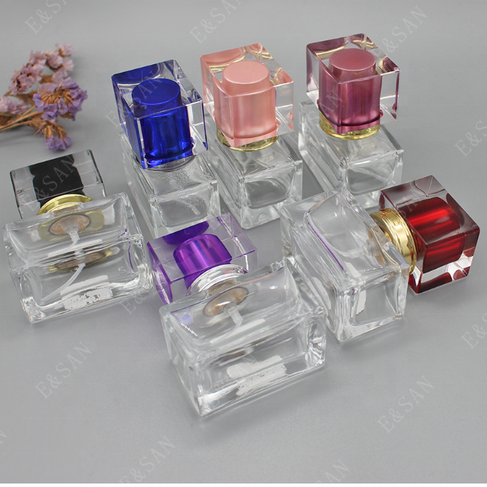 30ml colorful cap perfume spray glass bottle with aluminum cap
