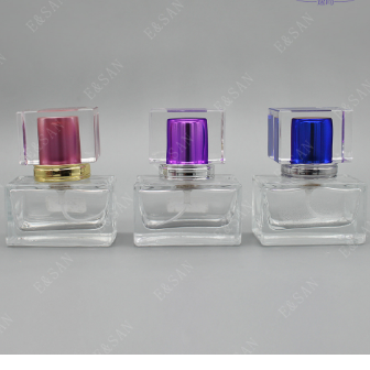 30ml colorful cap perfume spray glass bottle with aluminum cap