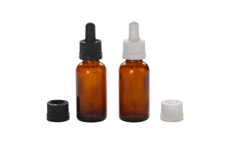 30ml cosmetic dark blue essential oil dropper glass bottle