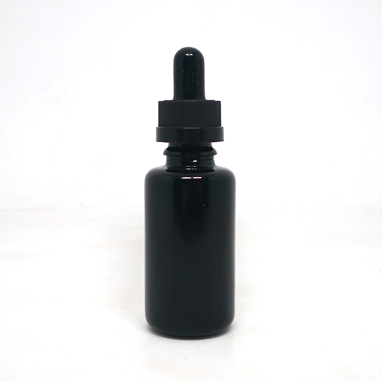 30ml cosmetic oil packaging uv violet glass bottle with serum pump cap
