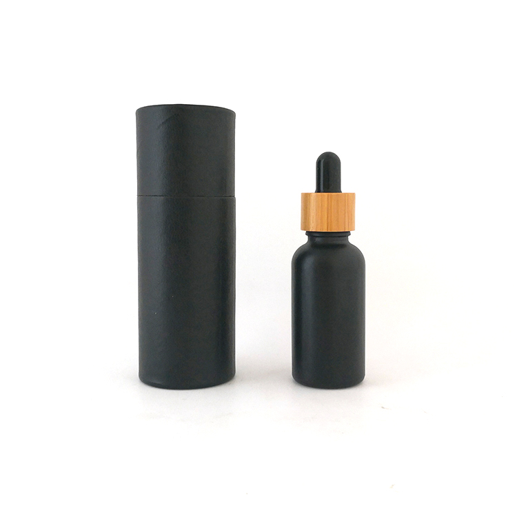 30ml cosmetic packaging black matte tincture bottle with gold dropper
