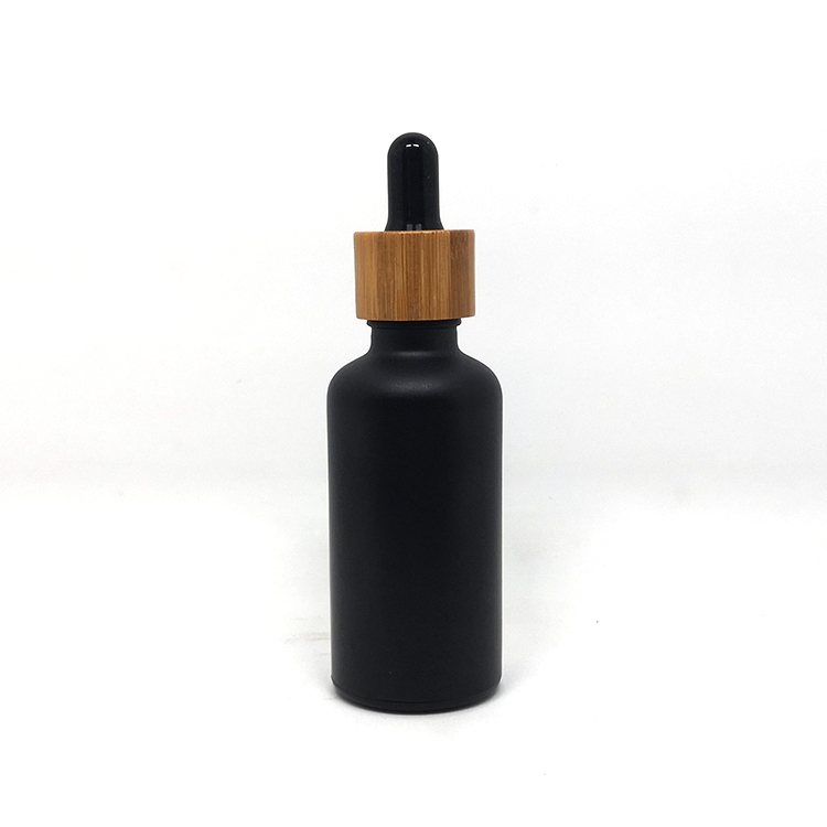 30ml cosmetic packaging black matte tincture bottle with gold dropper