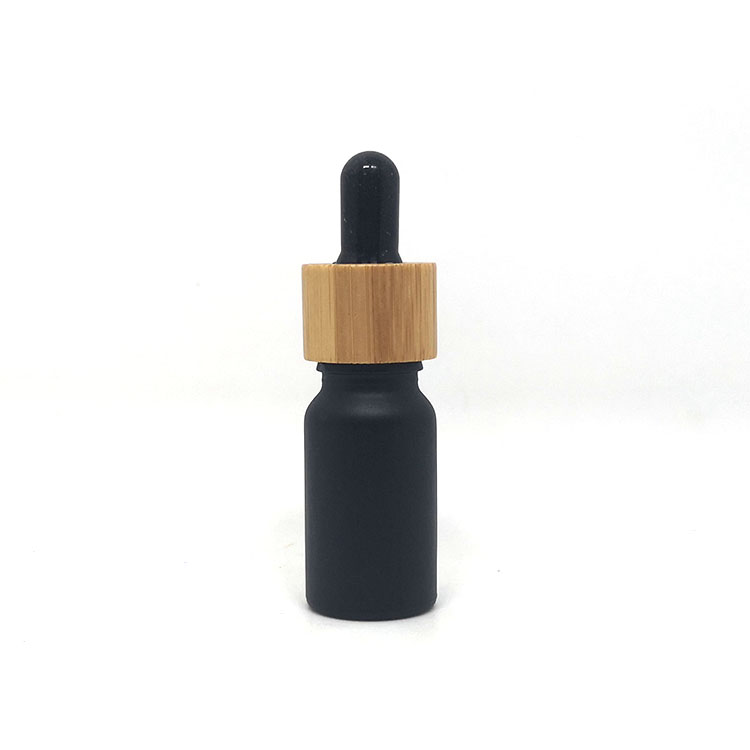 30ml cosmetic packaging black matte tincture bottle with gold dropper