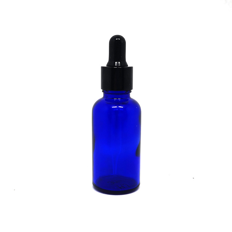 30ml cosmetics cbd oil serum packaging matte black glass bottles with marked dropper caps