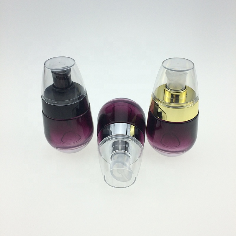 30ml custom luxury gradient purple empty lotion glass makeup pump bottle