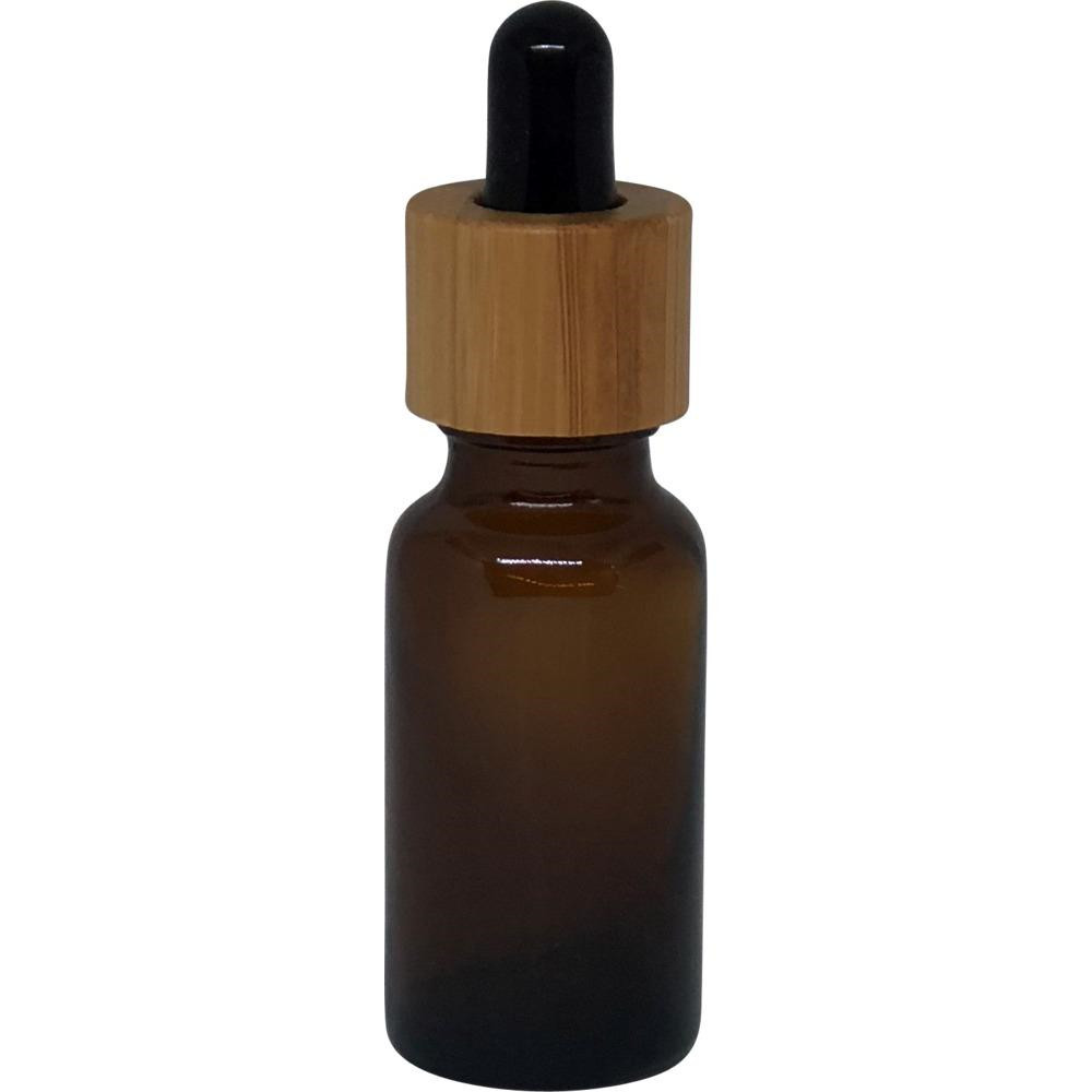 30ml custom square rectangular round Black Frosted glass perfume dropper bottle For cosmetic Essential Oil With Bamboo Cap lid