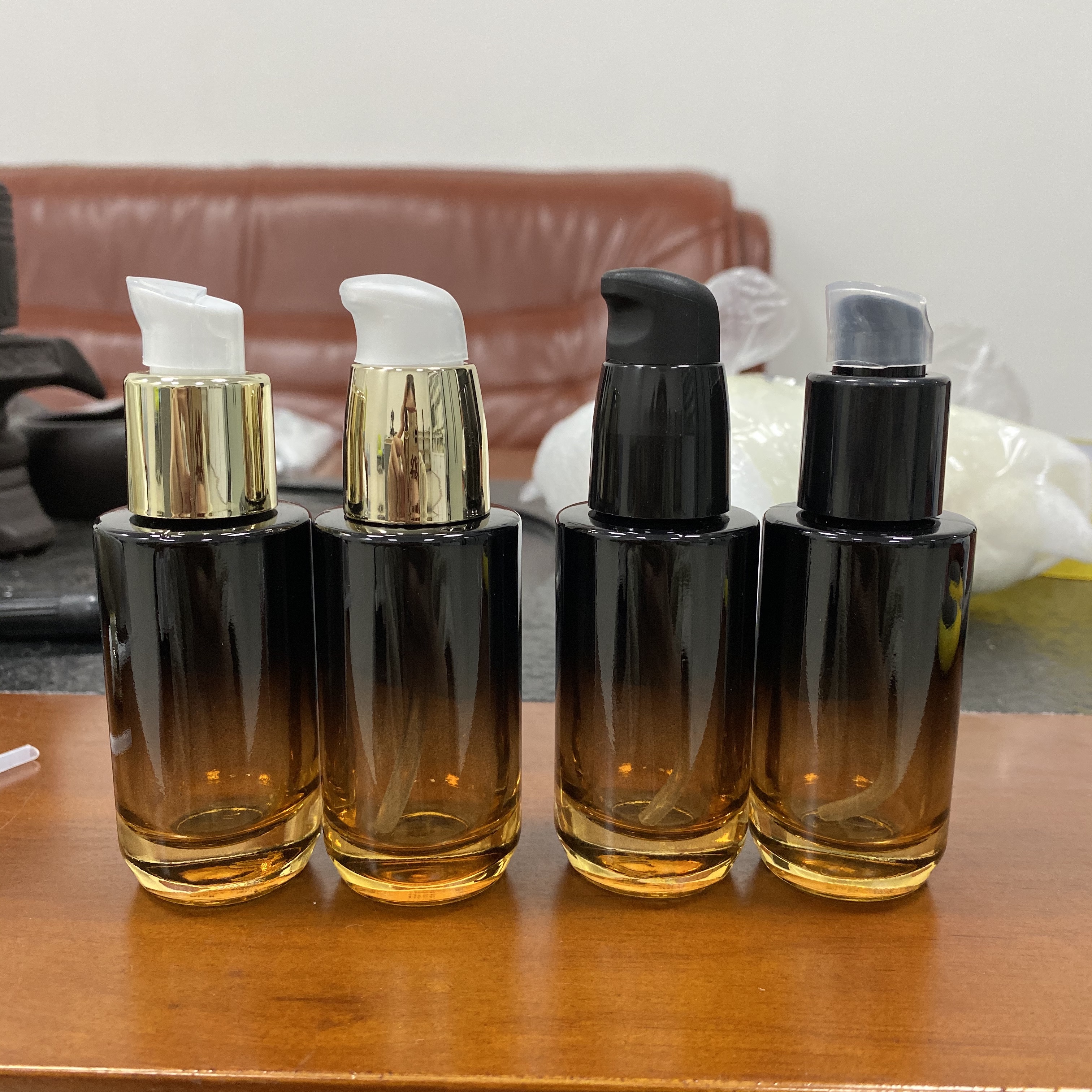30ml customized eye essence bottle oil glass cosmetics foundation liquid bottle envases de vidrio goteros de vidrio
