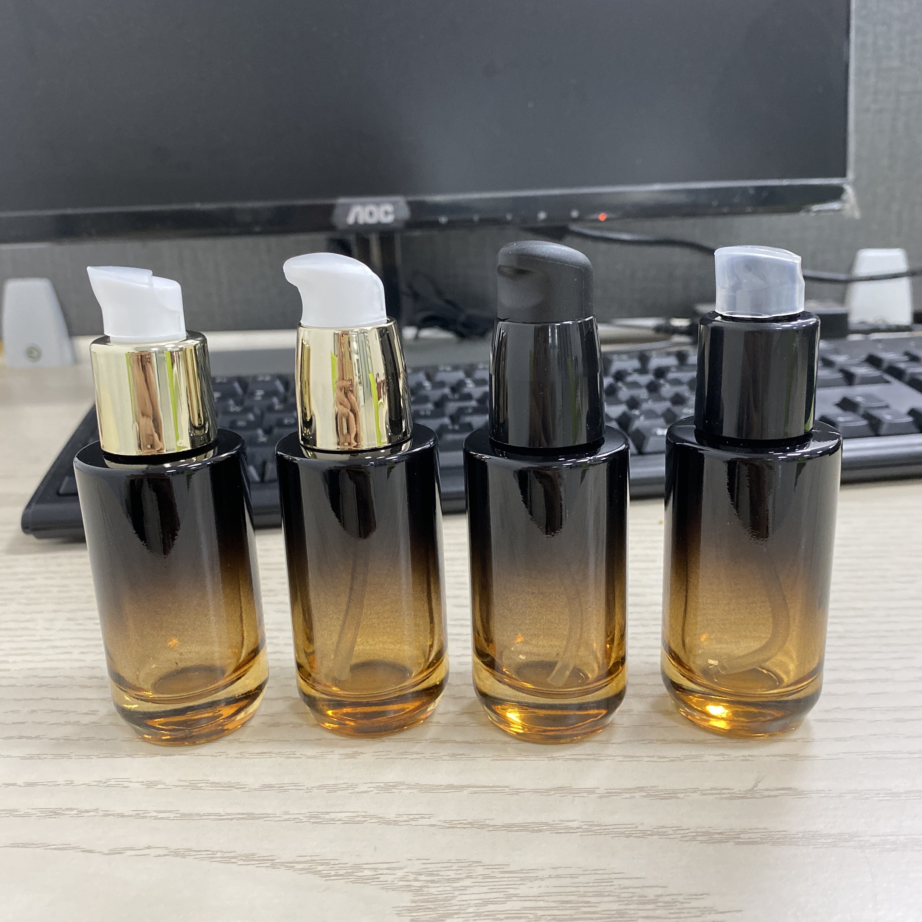 30ml customized eye essence bottle oil glass cosmetics foundation liquid bottle envases de vidrio goteros de vidrio