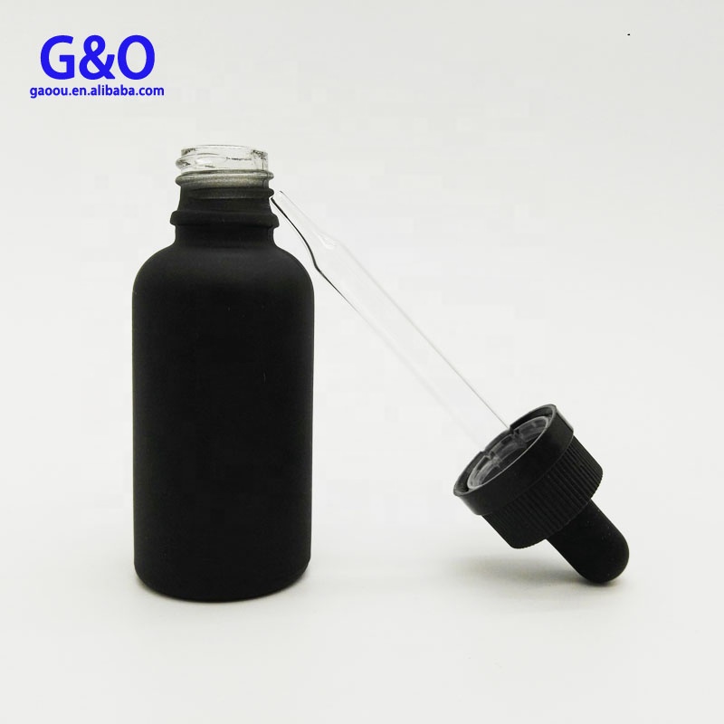 30ml e liquid black glass dropper bottles with childproof dropper and paper tube for e liquid