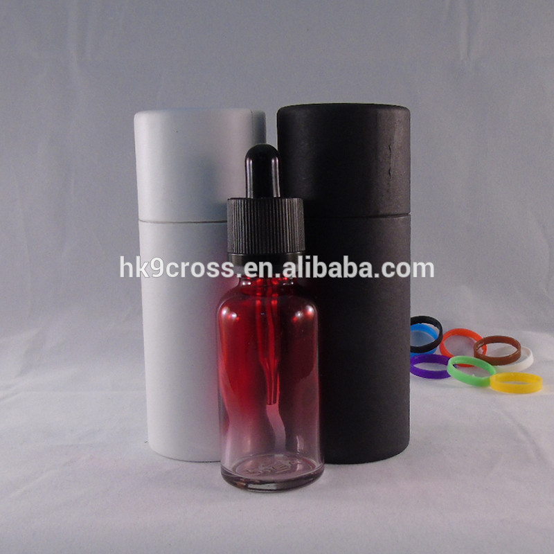 30ml e liquid black glass dropper bottles with childproof dropper and paper tube for e liquid