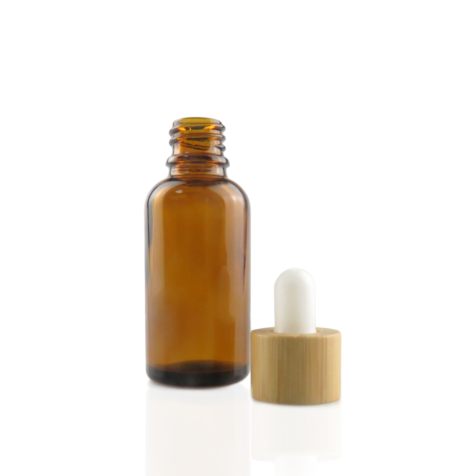 30ml e liquid essential oil amber glass bottle with wooden bamboo dropper caps