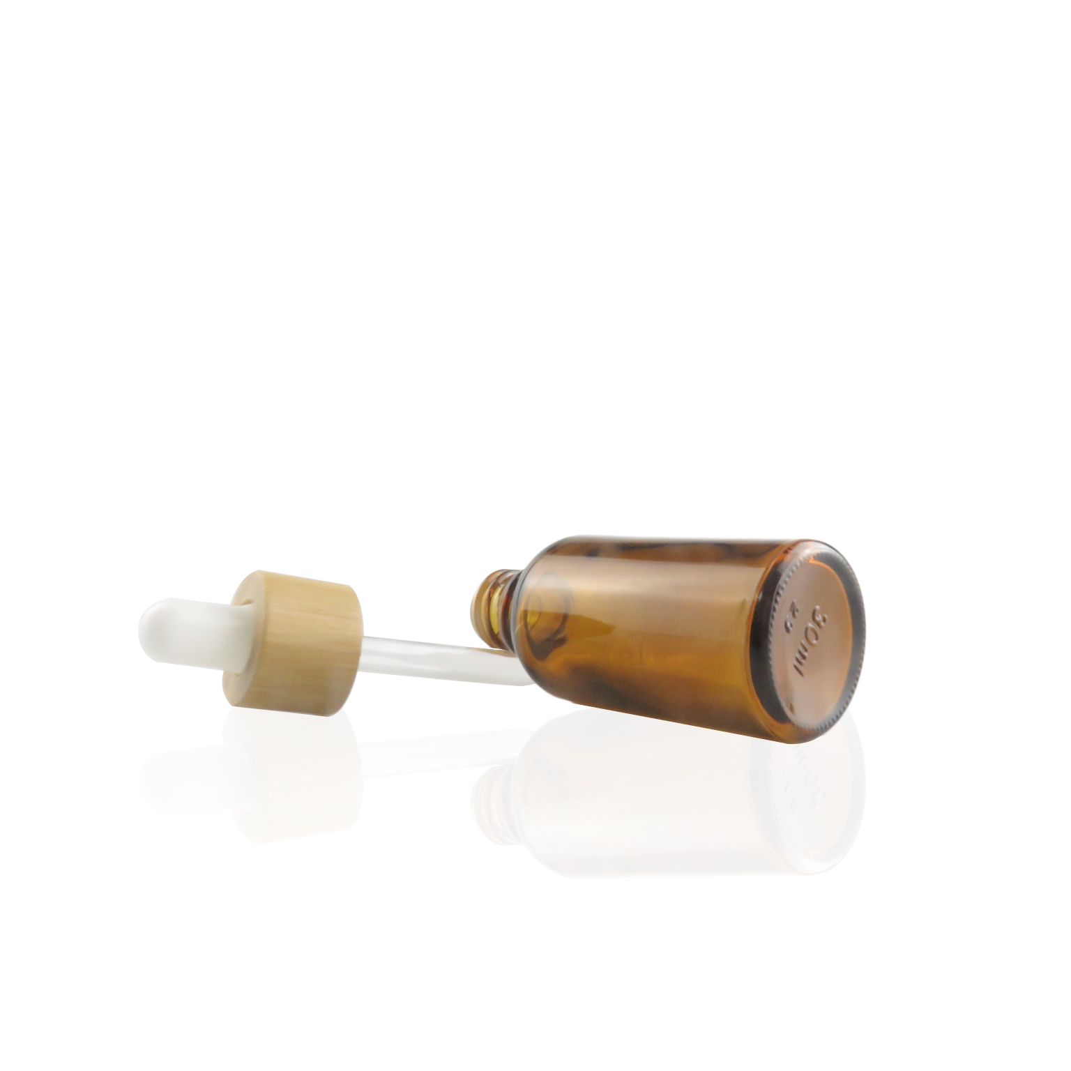 30ml e liquid essential oil amber glass bottle with wooden bamboo dropper caps