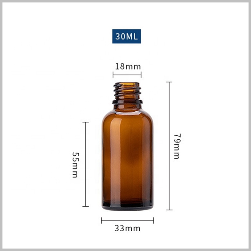 30ml empty amber glass bottles 1 oz brown glass essential oil bottle sprayer 30 ml with 18/415 black plastic fine mist spray
