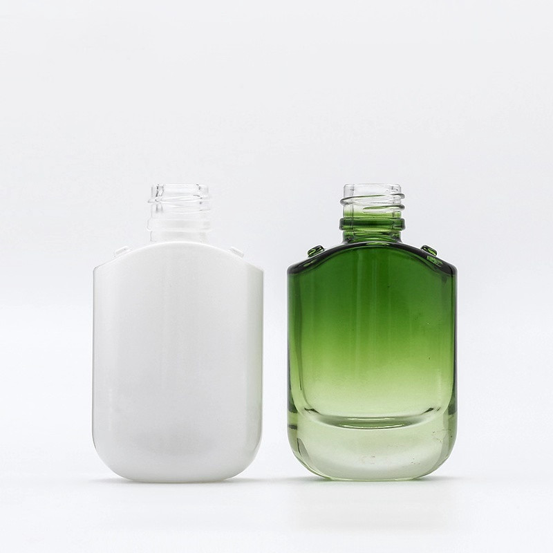 30ml empty cosmetic essential oil packaging flat skin care serum dropper glass bottle