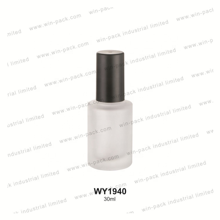 30ml empty custom beauty foundation glass bottle with pump and cap cosmetics packaging