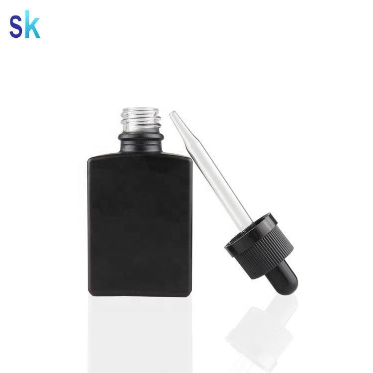 30ml empty rectangular beard oil glass bottles