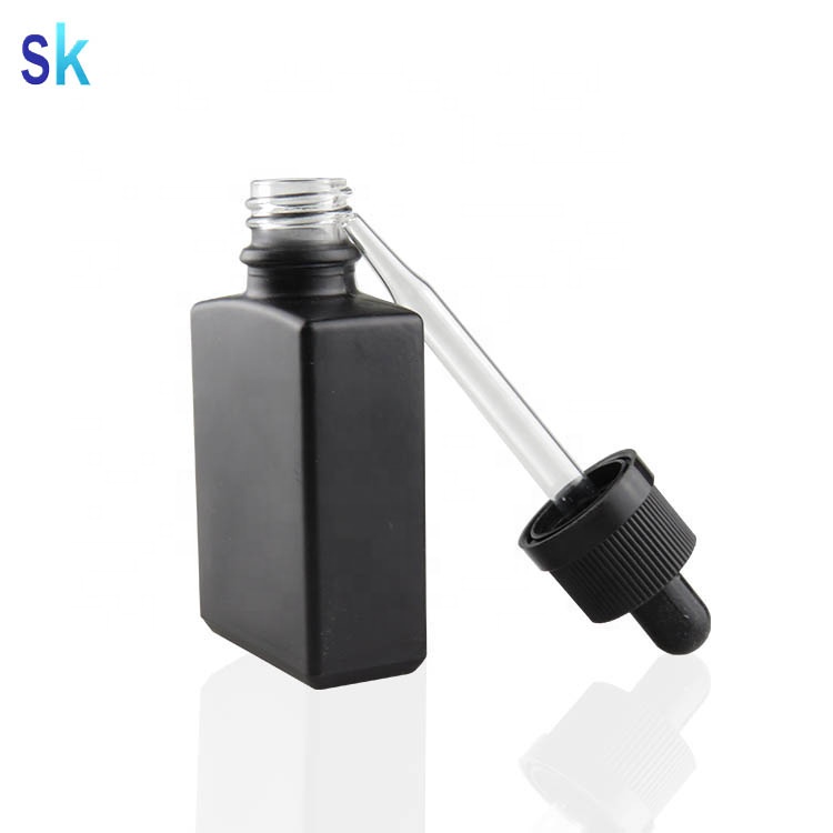 30ml empty rectangular beard oil glass bottles