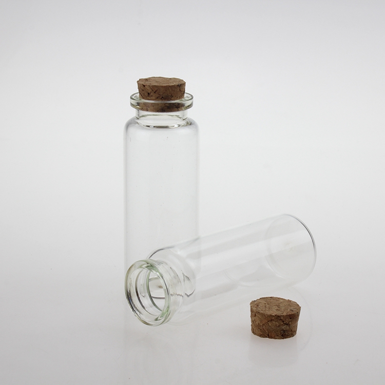 30ml empty wholesale glass Tube with cork, 1 ounce transparent glass jar, 30 ml glass small Wishing gift bottle In stock