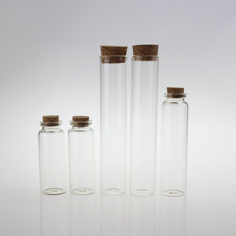 30ml empty wholesale glass Tube with cork, 1 ounce transparent glass jar, 30 ml glass small Wishing gift bottle In stock