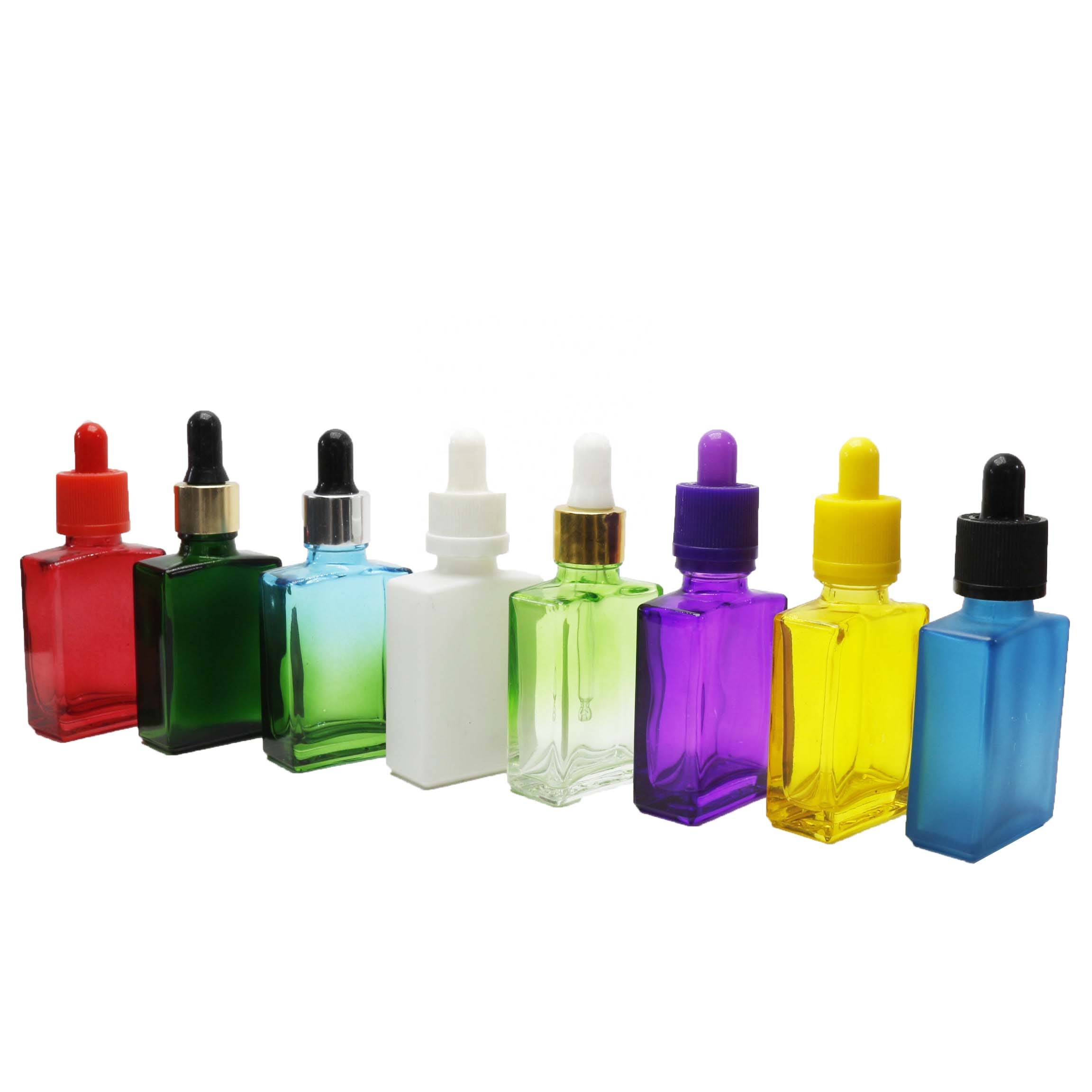 30ml essential oil bamboo matte black rectangle glass dropper bottle GB-122Q