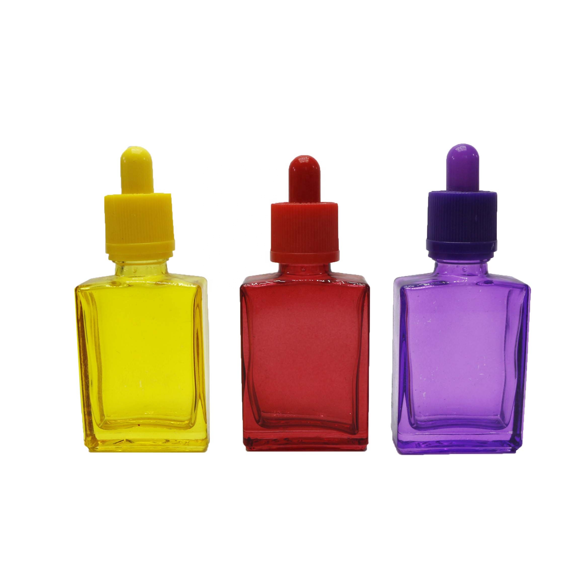 30ml essential oil bamboo matte black rectangle glass dropper bottle GB-122Q