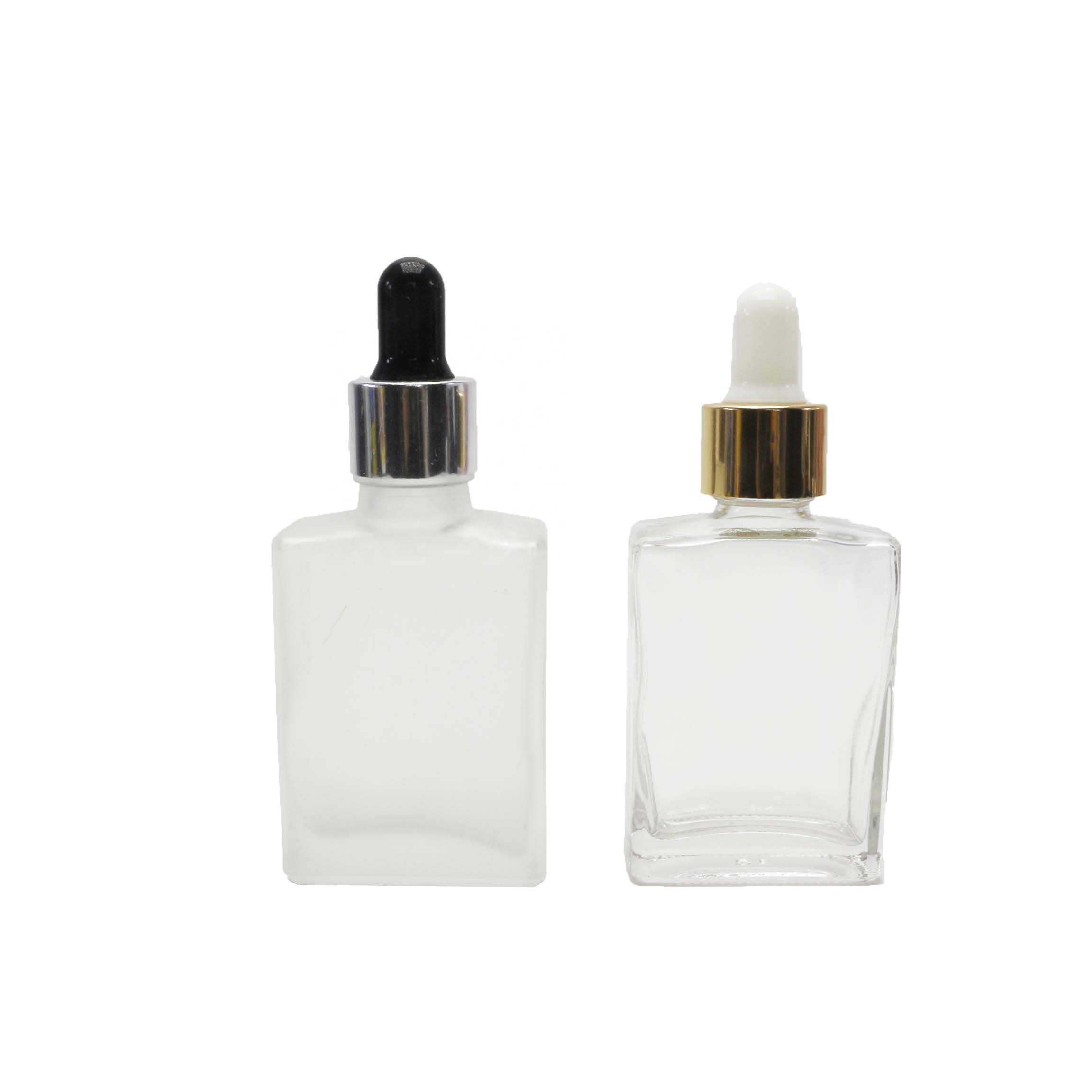 30ml essential oil bamboo matte black rectangle glass dropper bottle GB-122Q