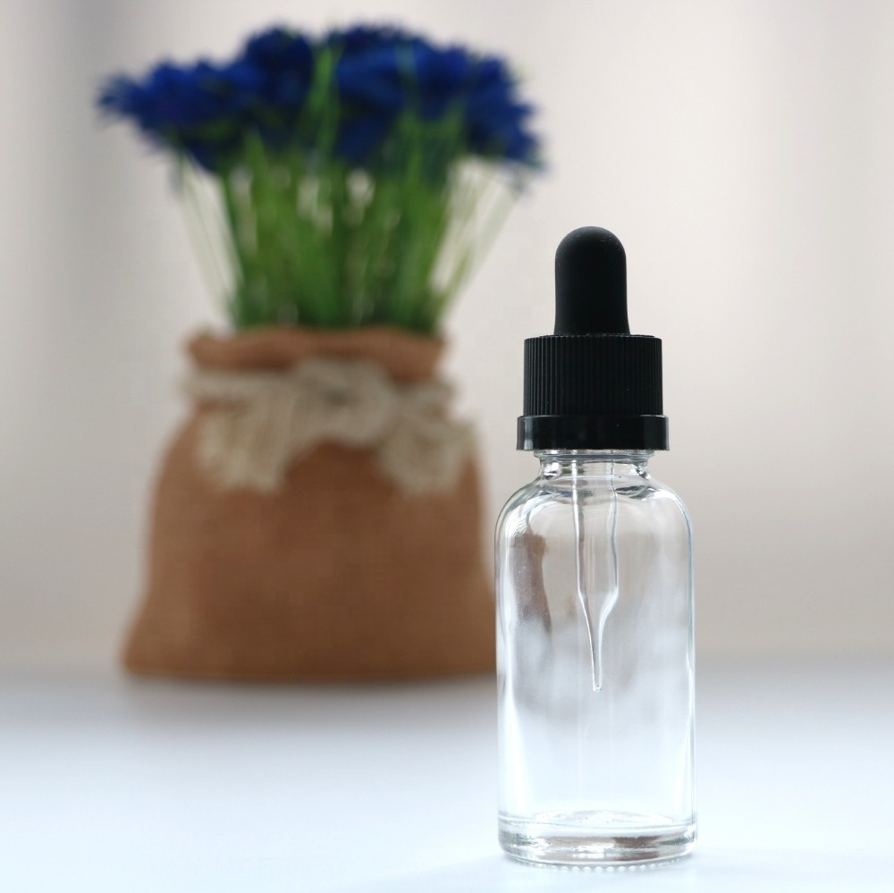 30ml essential oil bottle child proof dropper glass bottle amber glass essential oil bottle black plastic child resistant lid