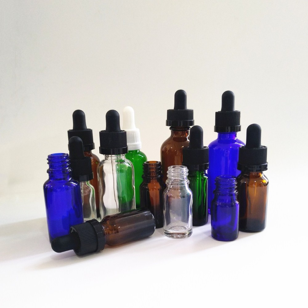 30ml essential oil bottle child proof dropper glass bottle amber glass essential oil bottle black plastic child resistant lid