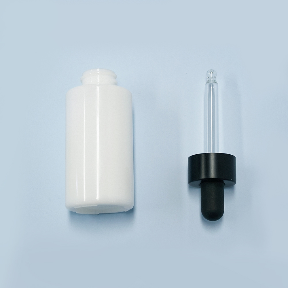 30ml essential oil recyclable opal glass bottle for serum cosmetics packaging