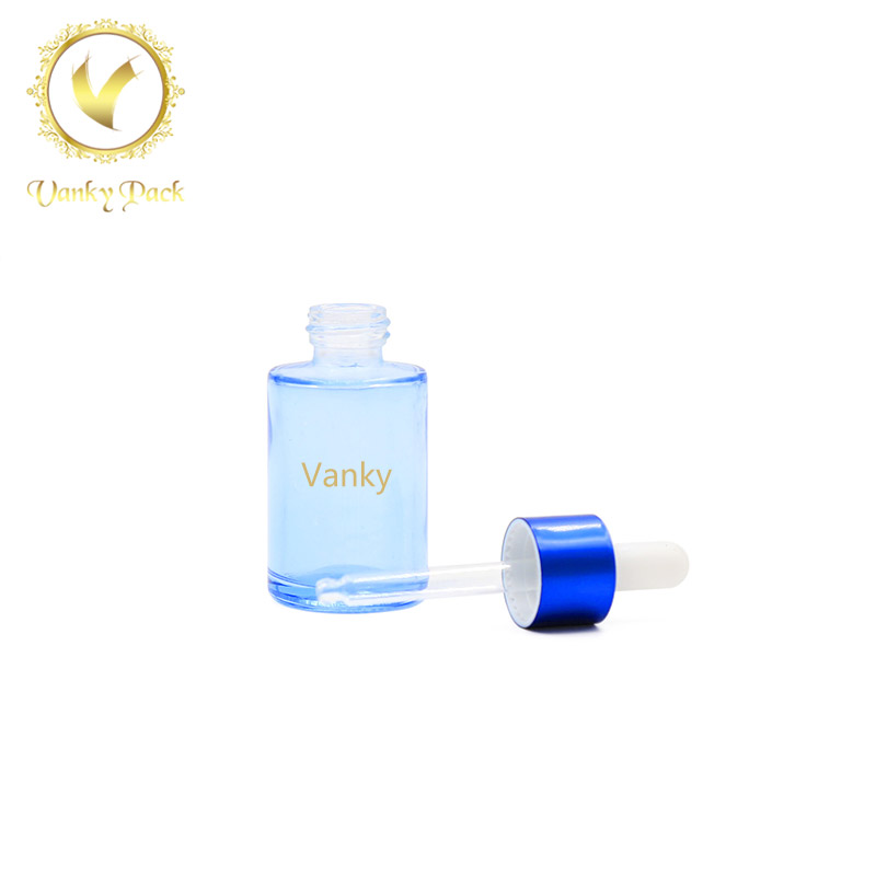 30ml essential serum glass bottle with silver pump
