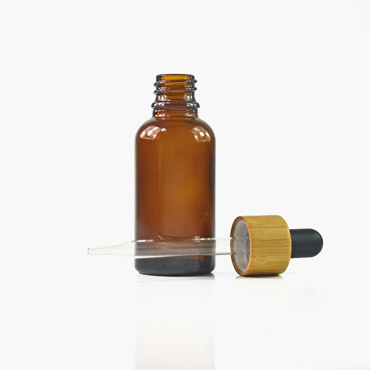 30ml essentiall oil glass bottle with bamboo cap