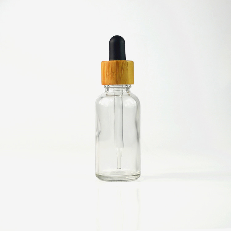 30ml essentiall oil glass bottle with bamboo cap