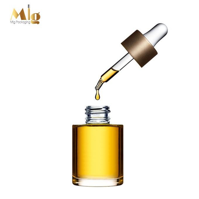 30ml flat shoulder essential oil glass dropper bottle