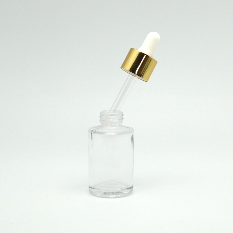 30ml flat shoulder essential oil glass dropper bottle