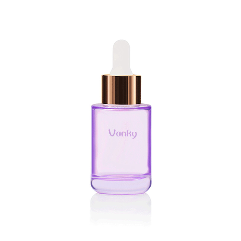 30ml flat shoulder high end violet Cosmetic Glass bottle