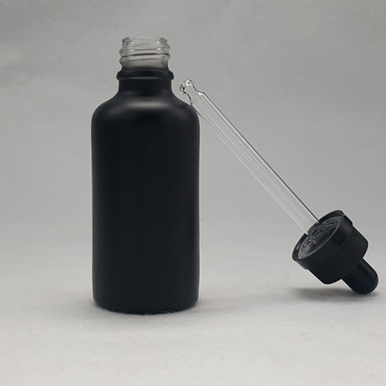 30ml frosted black glass dropper bottles 1oz matte black beard oil bottles 30ml black bottles with calibrated glass dropper