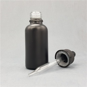 30ml frosted black glass dropper bottles 30ml black smoke oil bottles 1oz beard oil containers