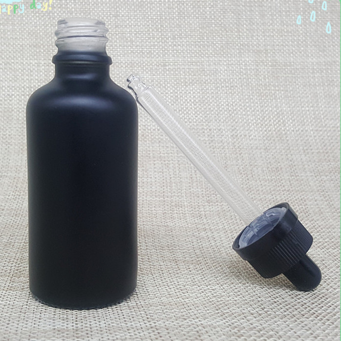 30ml frosted black glass dropper bottles 30ml black smoke oil bottles 1oz beard oil containers