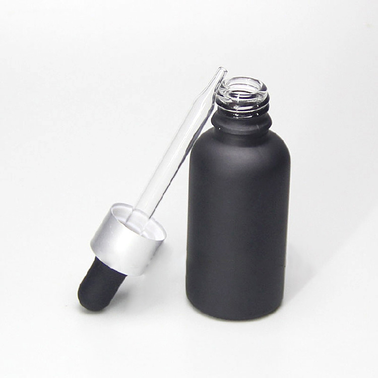 30ml frosted black glass dropper eliquid ejuice stock bottle with golden silver black aluminum cap