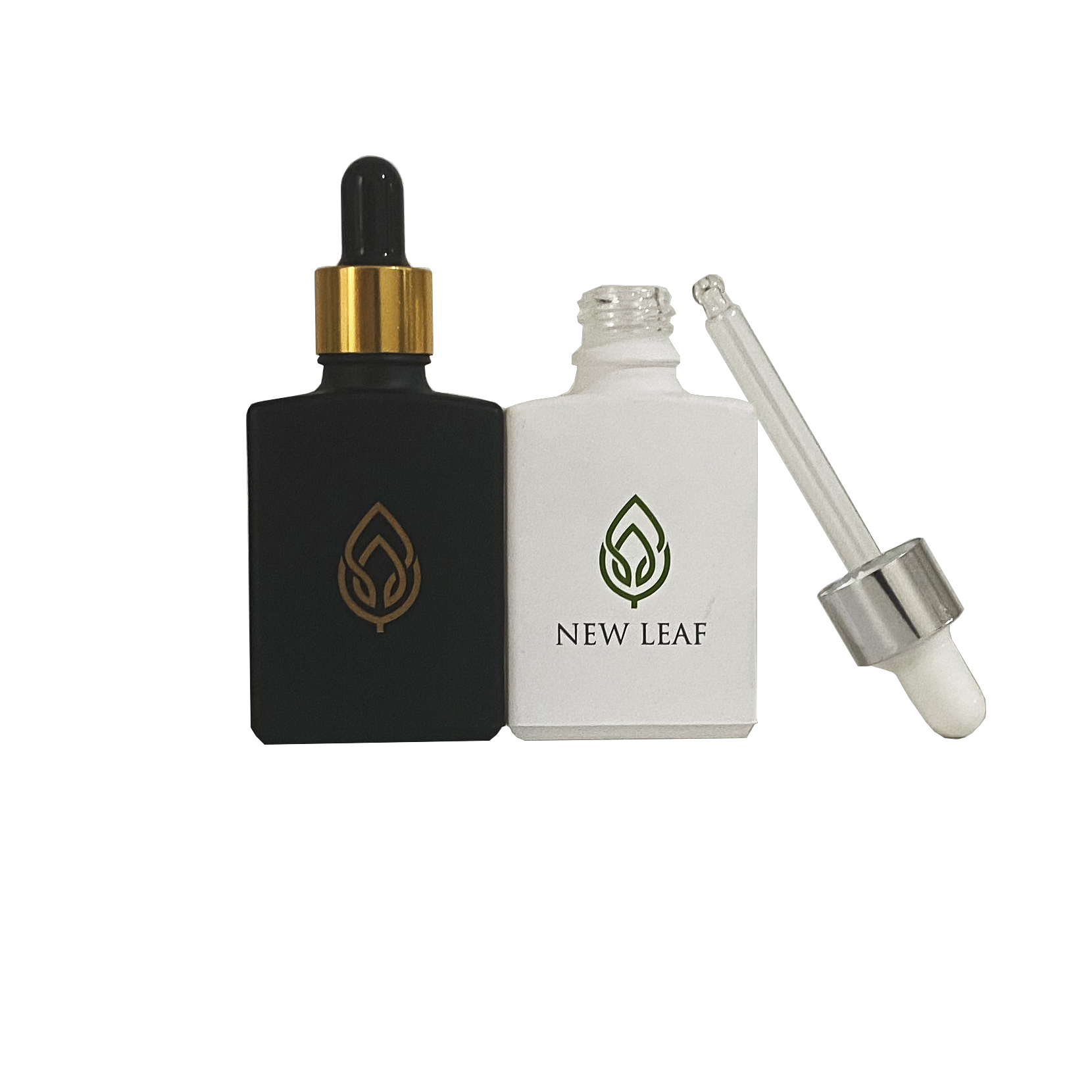 30ml frosted black/white essential oil bottle aluminum dropper plastic tip 1oz cosmetic bottle glass smoke oil bottle